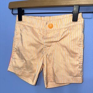 Sundek Toddler Orange White Swim Striped Board‎ Shorts EUC Size 2